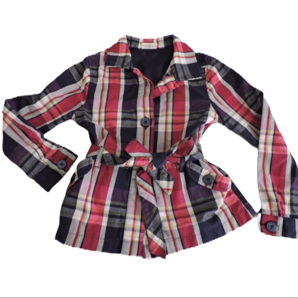 Crazy 8 Plaid Jacket Girls 7-8 BTS - Picture 1 of 8
